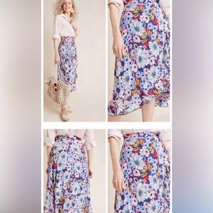Maeve Sybil Floral wrap skirt Anthropologie